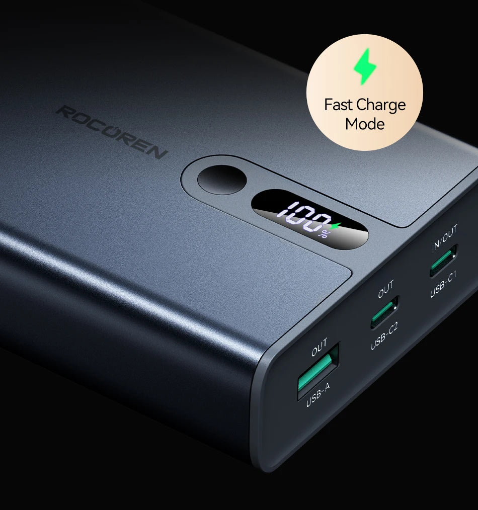 Rocoren 65W Power Bank for Laptop & Phone | 20000mAh Fast Charging