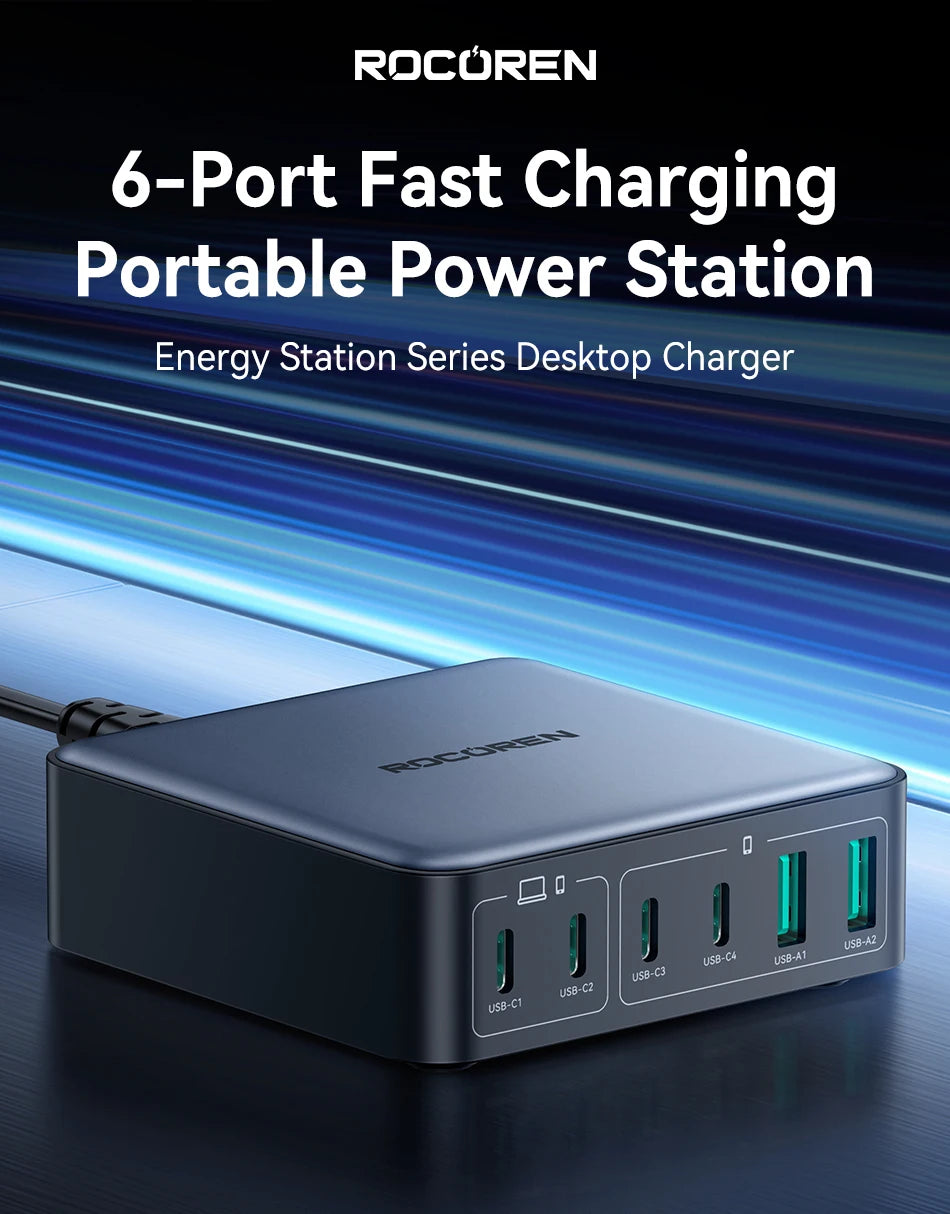 Rocoren 200W GaN Desktop Charger