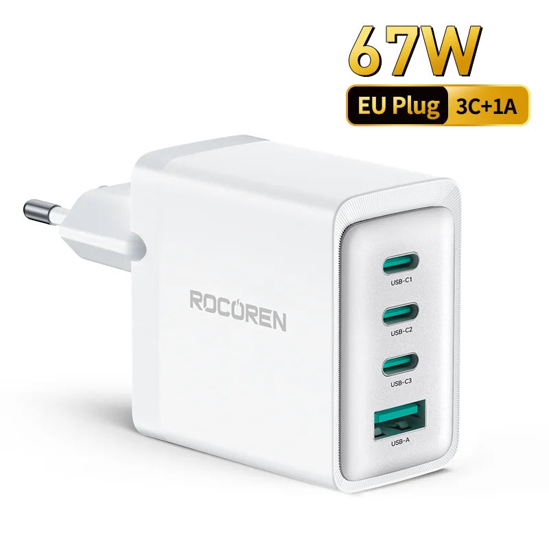 Rocoren 67W 4-Port GaN Charger