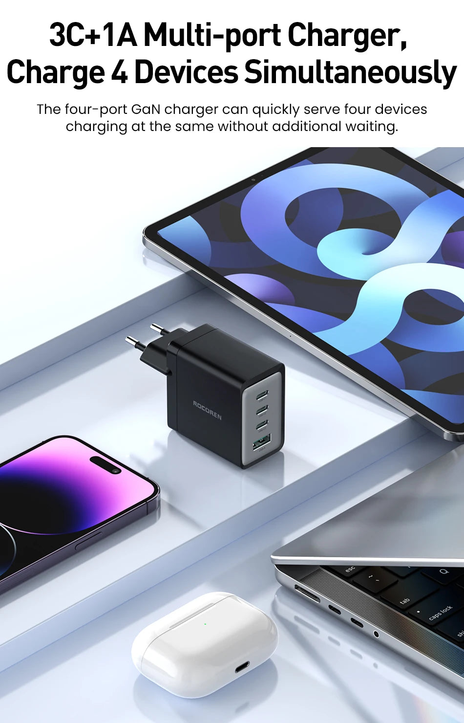 Rocoren 67W 4-Port GaN Charger