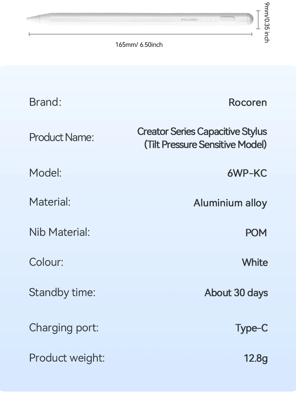 Rocoren Stylus Pen For Apple Pencil 2 1 with Palm Rejection For iPad Pro Air Mini 5 4 Tablet Stylus Touch Pen Magnetic Suction